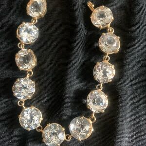 gold and rhinestones necklace and bracelet